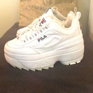 FILA Disruptor 2 wedge sneakers, size 8.5